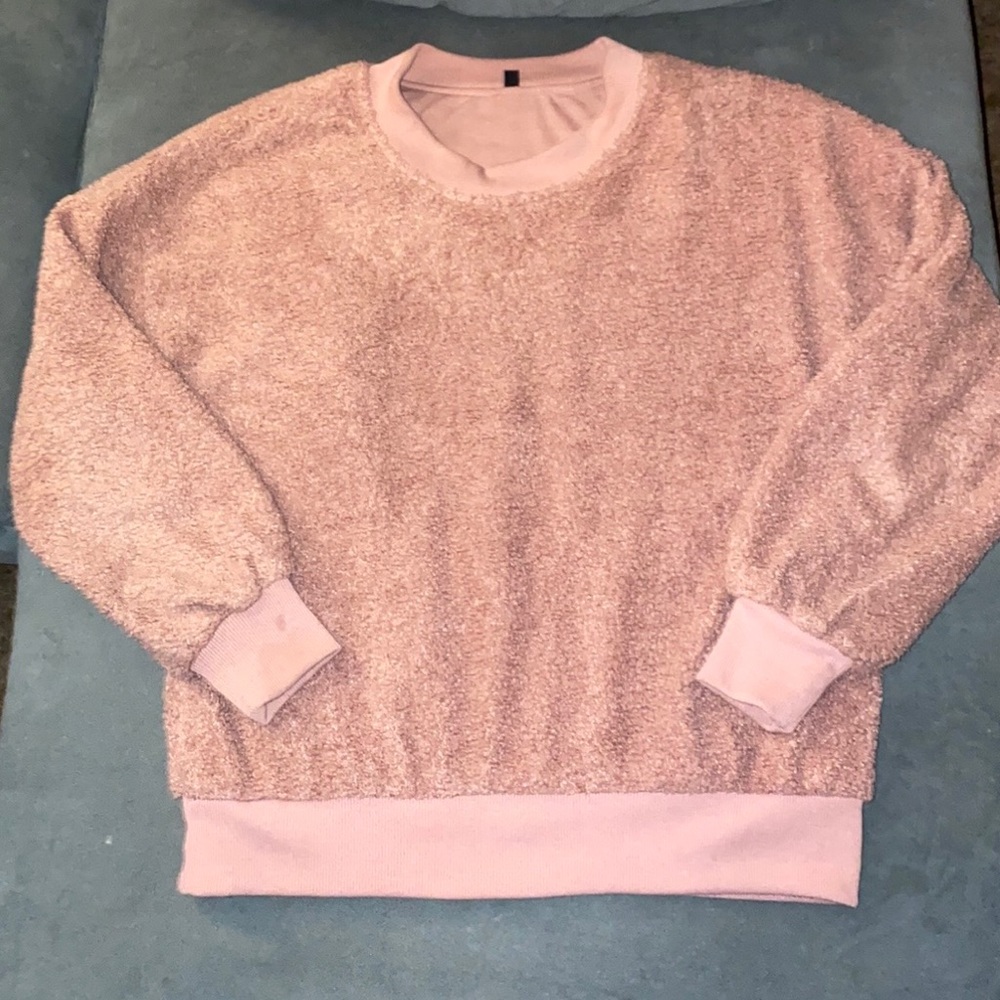 Blush rose Sherpa crewneck sweatshirt